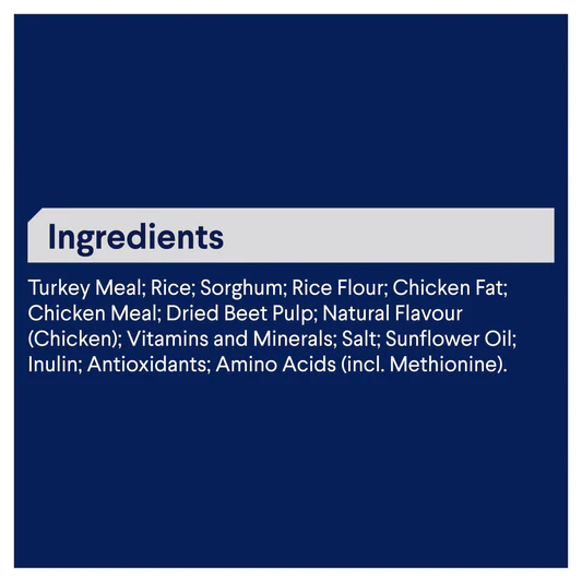 Adult Medium Breed Turkey with Rice ingredients
