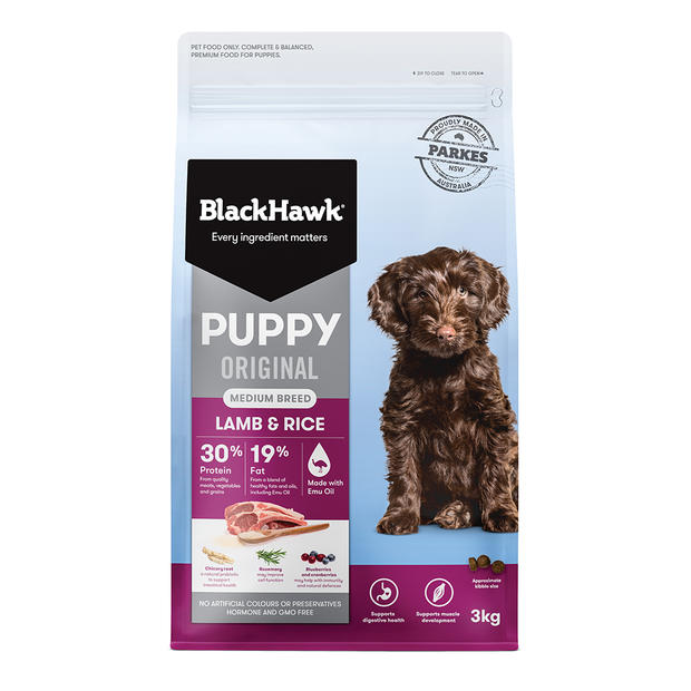 Black Hawk – Puppy – Medium Breed – Lamb & Rice 1