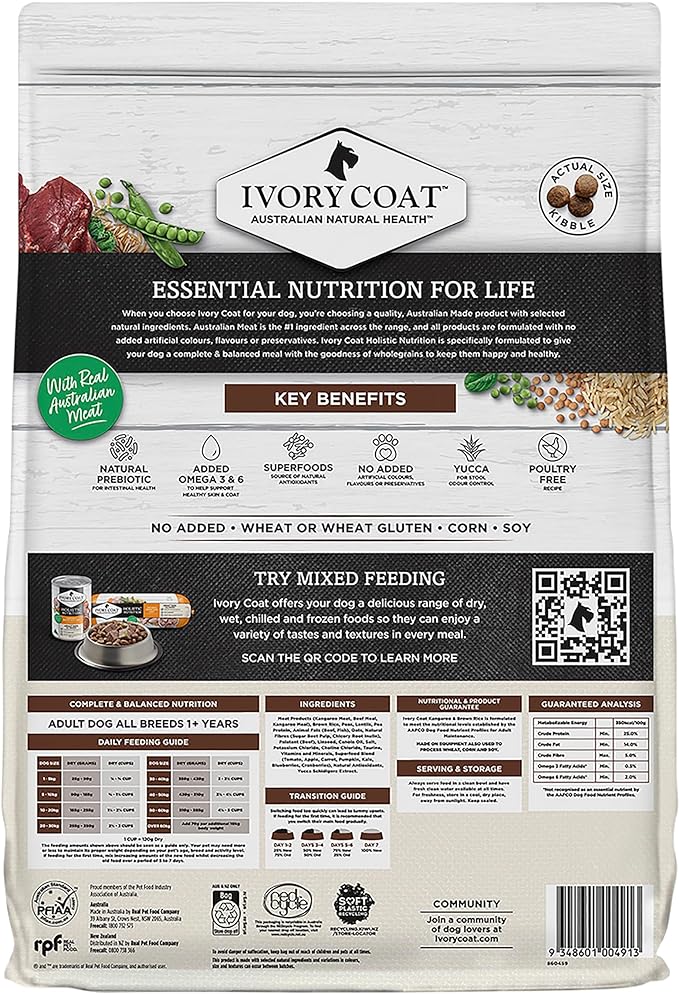 Ivory Coat – Adult Dog – Kangaroo & Brown Rice 1