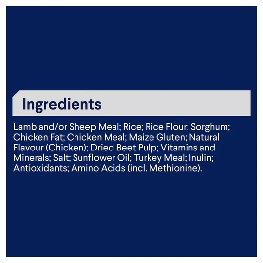Medium Breed Lamb with Rice ingredients